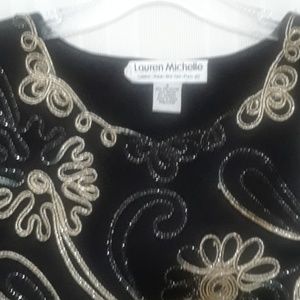 Black and gold 3/4 sleeve top size Small